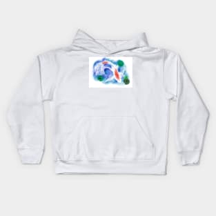 Watercolor White Goldfish Kids Hoodie